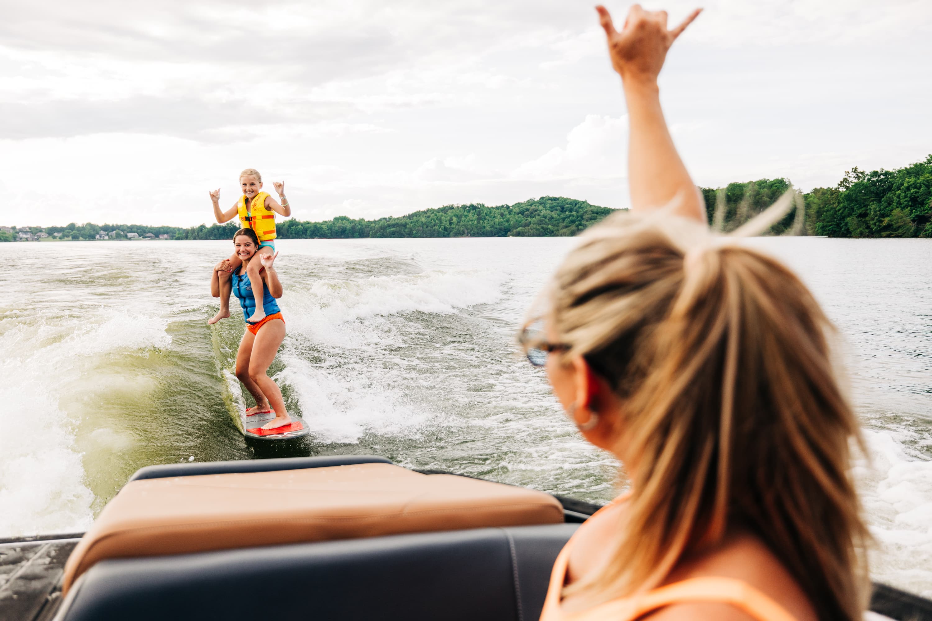Moomba Tykon surfing wake on Jordanelle Reservoir